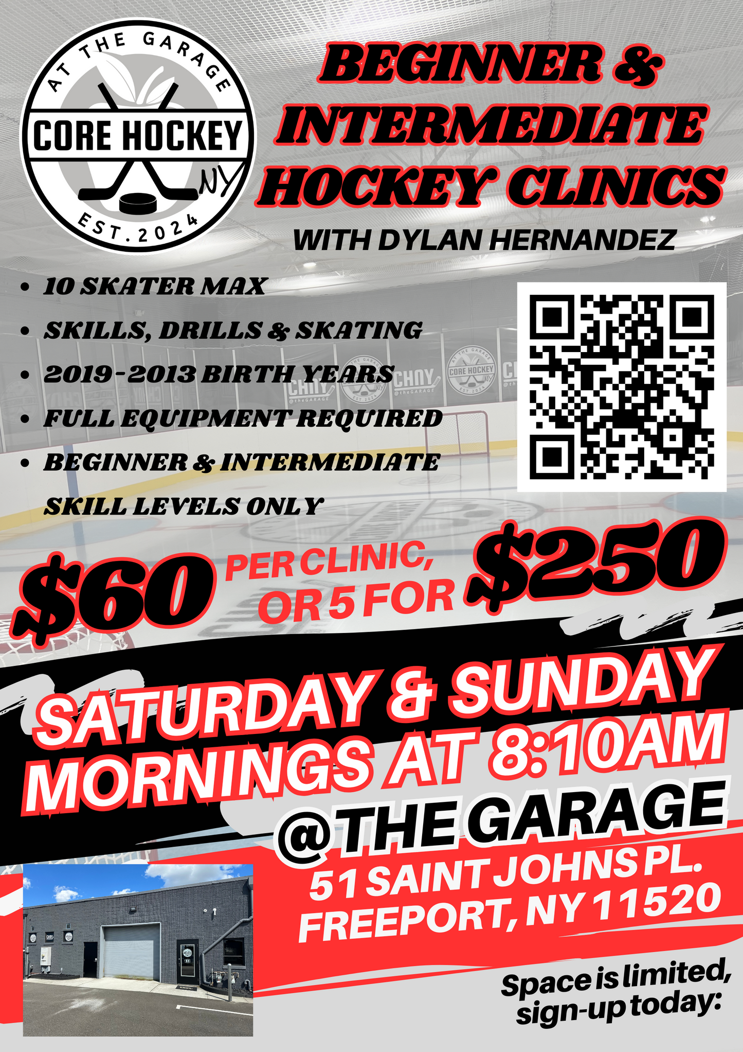 CORE Clinic - Beginner & Intermediate (5 Pack) Sat. and/or Sun. 8:10AM (2019-2013) - Dylan Hernandez