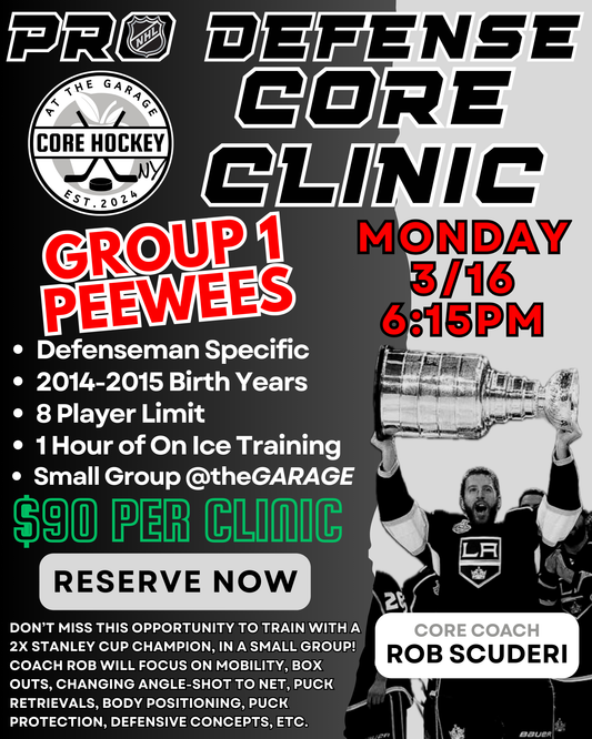 PRO DEFENSE CORE Clinic - Mon. 3/16 6:15PM (Peewee 2014-2015's) - Rob Scuderi